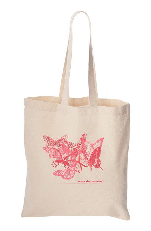 never stop growing tote