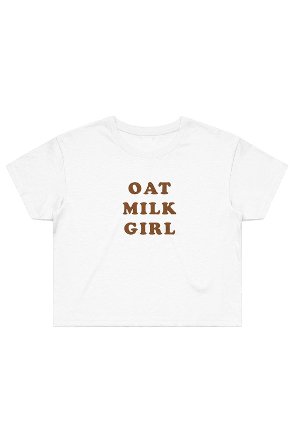 Oat Milk Girl Crop Tee
